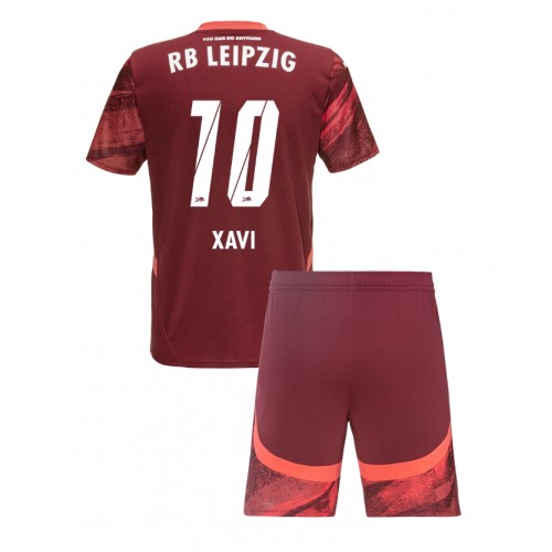 Fotbalové Dres RB Leipzig Xavi Simons #10 Dětské Venkovní 2024-25 Krátký Rukáv (+ trenýrky)